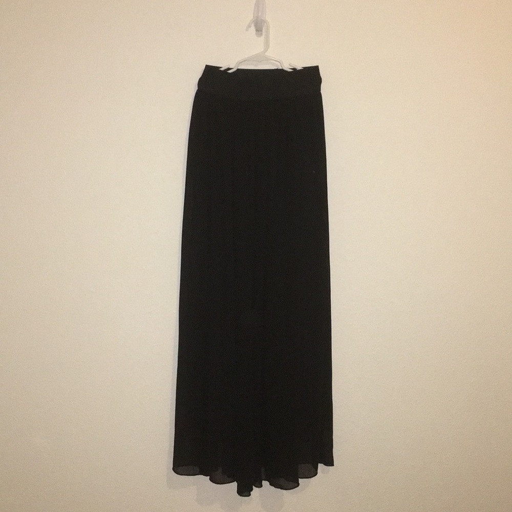 Long black a skirt